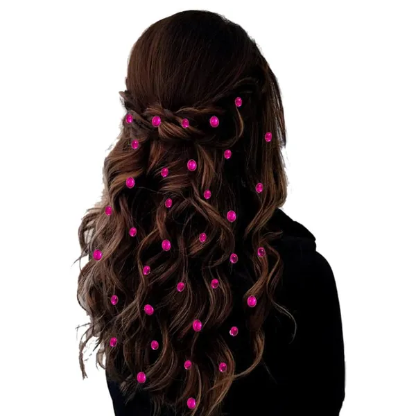 Dark_Pink_Easy_Diy_No_Clip_Oval_Hair_Stickers_(6/8Mm_|_10/8Mm)_(36_Pieces)