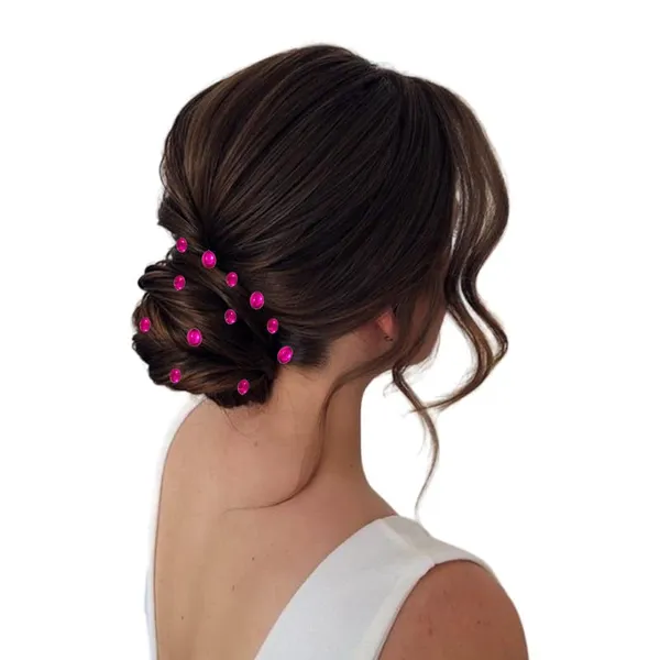 Dark_Pink_Easy_Diy_No_Clip_Oval_Hair_Stickers_(6/8Mm_|_10/8Mm)_(36_Pieces)