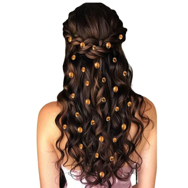 Golden_Easy_Diy_No_Clip_Oval_Hair_Stickers_(6/8Mm_|_10/8Mm)_(36_Pieces)
