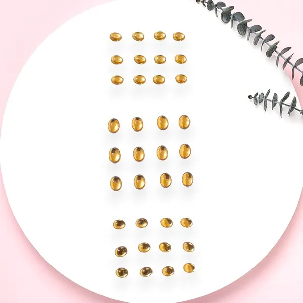 Golden_Easy_Diy_No_Clip_Oval_Hair_Stickers_(6/8Mm_|_10/8Mm)_(36_Pieces)