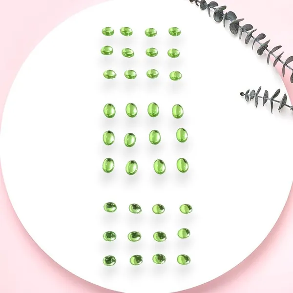Light_Green_Easy_Diy_No_Clip_Oval_Hair_Stickers_(6/8Mm_|_10/8Mm)_(36_Pieces)