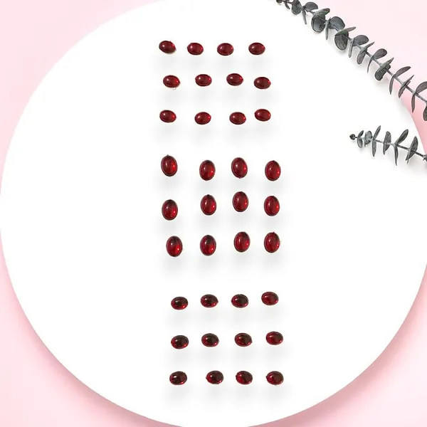 Maroon_Easy_Diy_No_Clip_Oval_Hair_Stickers_(6/8Mm_|_10/8Mm)_(36_Pieces)