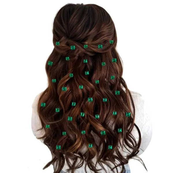 Pack_of_6_Dark_Green_Square_Shaped_No_Pin_Hair_Stickers