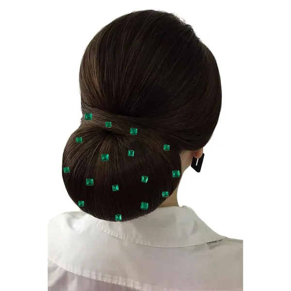 Pack_of_6_Dark_Green_Square_Shaped_No_Pin_Hair_Stickers