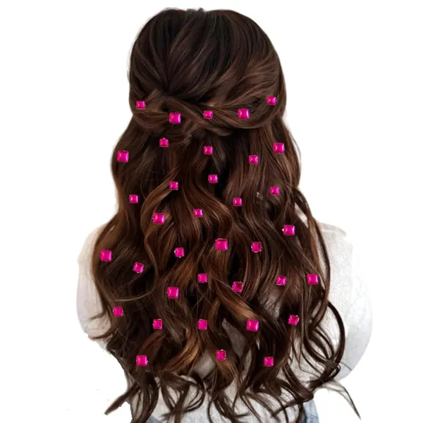 Pack_of_6_Dark_Pink_Square_Shaped_No_Pin_Hair_Stickers