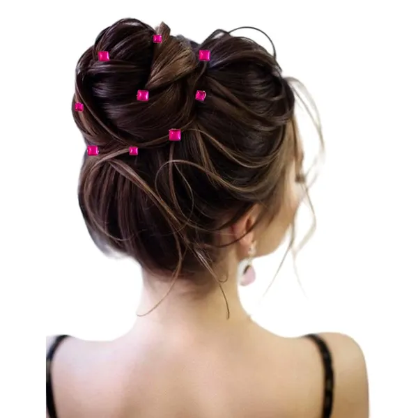 Pack_of_6_Dark_Pink_Square_Shaped_No_Pin_Hair_Stickers