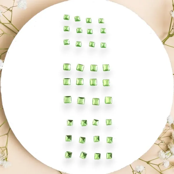 Pack_of_6_Light_Green_Square_Shaped_No_Pin_Hair_Stickers