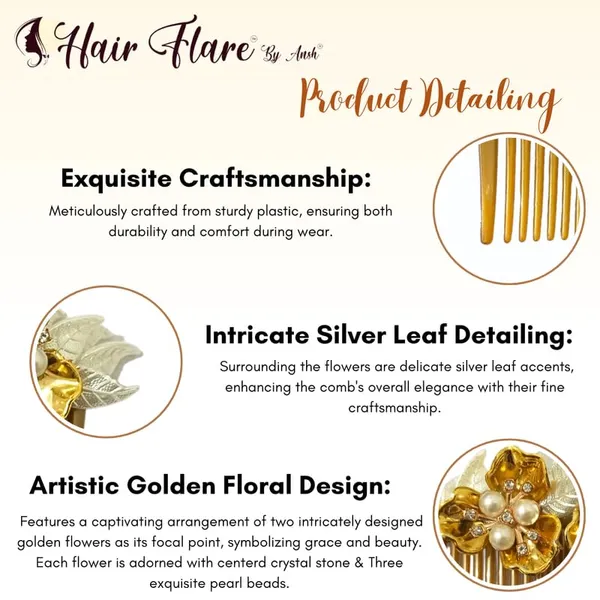 Gold_Plastic_Base_Crystal_Stones,_Pearl_Beads,_And_Silver_Leaves_Flower_Hair_Comb