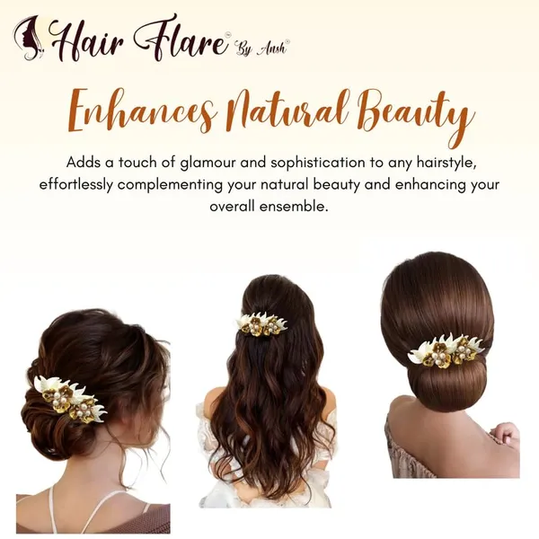 Gold_Plastic_Base_Crystal_Stones,_Pearl_Beads,_And_Silver_Leaves_Flower_Hair_Comb
