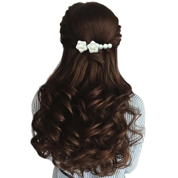 White_Pearl_Flower_And_Bead_Hair_Comb