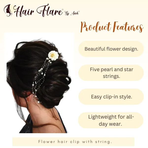 White_Flower_Hair_Clip_With_String_For_Women_&_Girls