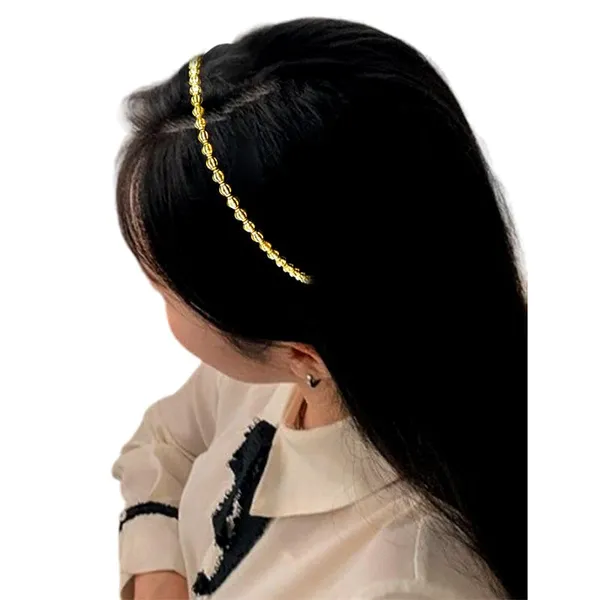 White_Antique_Round_Bead_Hairband