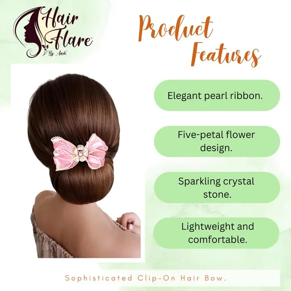 Baby_Pink_Sophisticated_Clip_On_Hair_Bow_For_Women