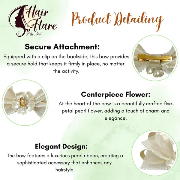 Beige_Sophisticated_Clip_On_Hair_Bow_For_Women