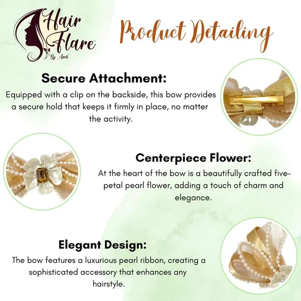 Golden_Sophisticated_Clip_On_Hair_Bow_For_Women