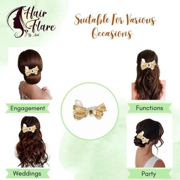 Golden_Sophisticated_Clip_On_Hair_Bow_For_Women
