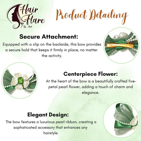 Green_Sophisticated_Clip_On_Hair_Bow_For_Women