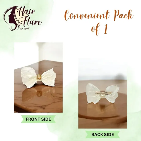 Beige_Dazzling_3_Layer_Hair_Bow_For_Women_&_Girls