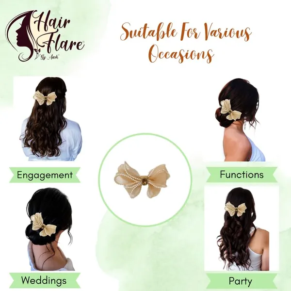 Golden_Dazzling_3_Layer_Hair_Bow_For_Women_&_Girls