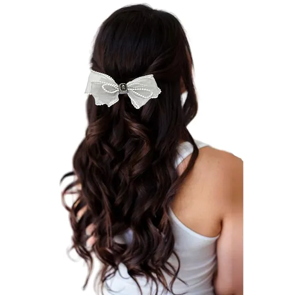 Grey_Dazzling_3_Layer_Hair_Bow_For_Women_&_Girls