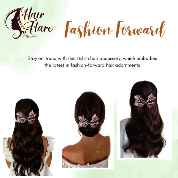 Maroon_Dazzling_3_Layer_Hair_Bow_For_Women_&_Girls