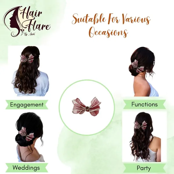 Maroon_Dazzling_3_Layer_Hair_Bow_For_Women_&_Girls