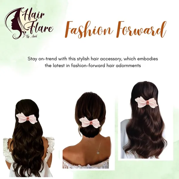 Peach_Dazzling_3_Layer_Hair_Bow_For_Women_&_Girls