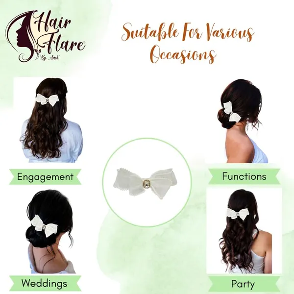 White_Dazzling_3_Layer_Hair_Bow_For_Women_&_Girls