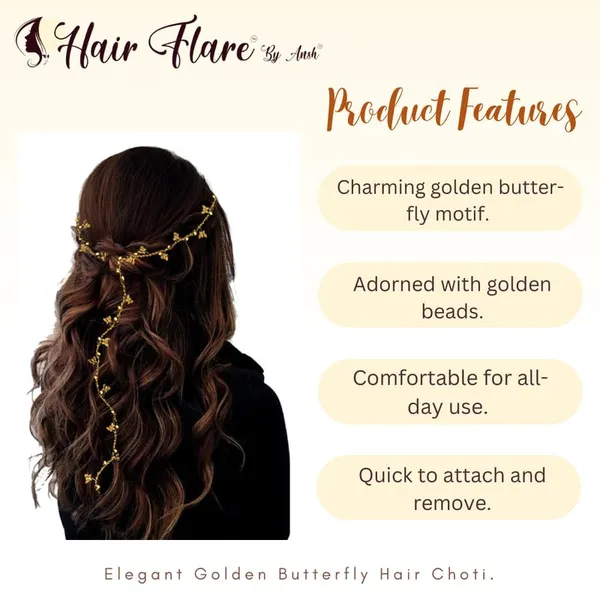 Golden_Elegant_Butterfly_Hair_Choti_For_Women