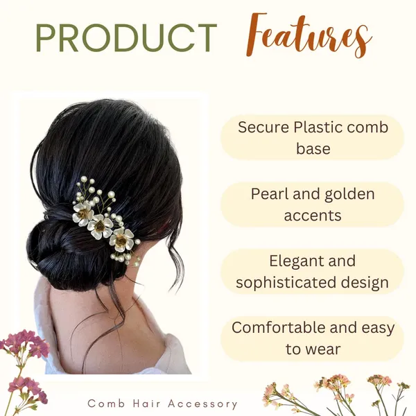 White_Artificial_Metal_Comb_Bridal_Hair_Pin_Accessories_For_Women_(18_X_10_X_10_Cm)