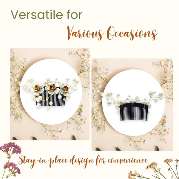 White_Artificial_Metal_Comb_Bridal_Hair_Pin_Accessories_For_Women_(18_X_10_X_10_Cm)