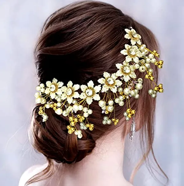 White_&_Golden_Bridal_Hair_Accessories_For_Women_(18_X_10_X_10_Cm)