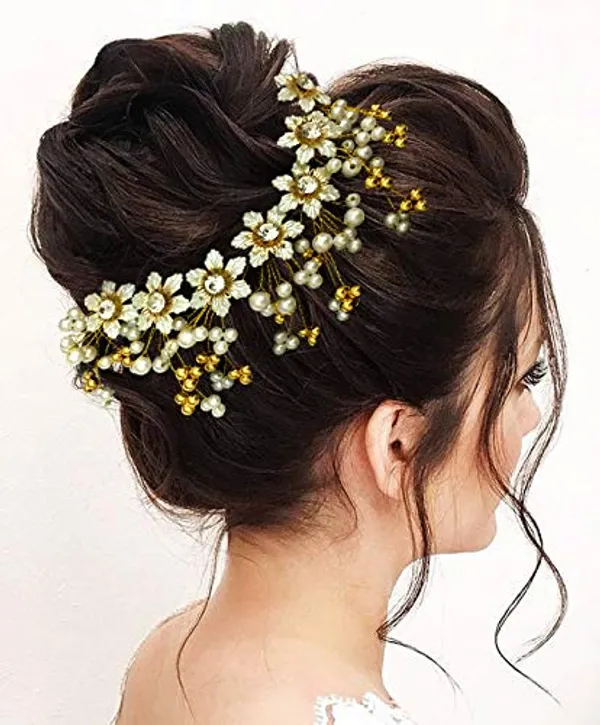 White_&_Golden_Bridal_Hair_Accessories_For_Women_(18_X_10_X_10_Cm)
