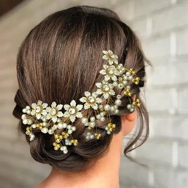 White_&_Golden_Bridal_Hair_Accessories_For_Women_(18_X_10_X_10_Cm)