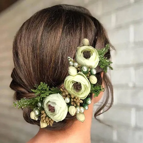 White_Artificial_Rose_Flowers_Hair_Vein_For_Women_&_Girls