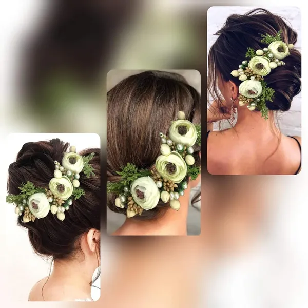 White_Artificial_Rose_Flowers_Hair_Vein_For_Women_&_Girls