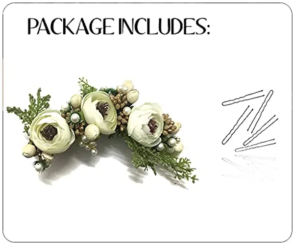 White_Artificial_Rose_Flowers_Hair_Vein_For_Women_&_Girls