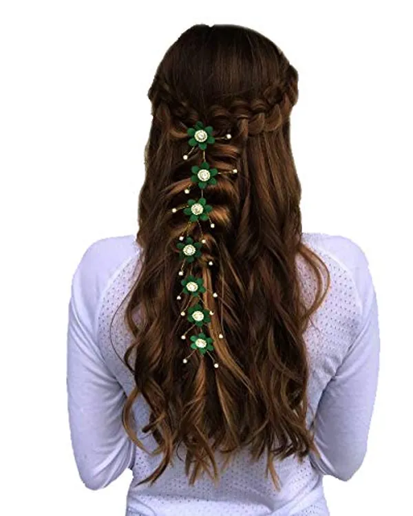 Green_Artificial_Flower_Hair_Vein_Accessories_For_Women