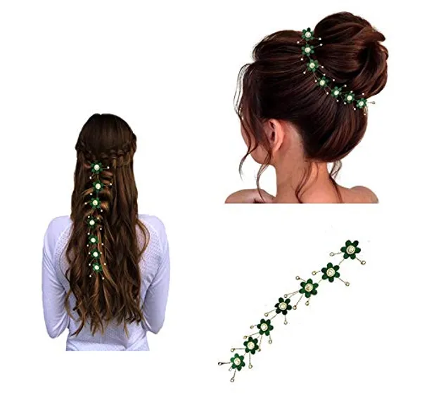 Green_Artificial_Flower_Hair_Vein_Accessories_For_Women