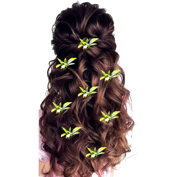 Green_Artificial_Leaves_With_Pearls_Designed_Hairpin/Juda_Pin