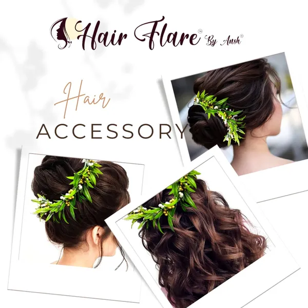 2409/2410_-_Green_Artificial_Leaves_With_Pearls_Designed_Hairpin/Juda_Pin