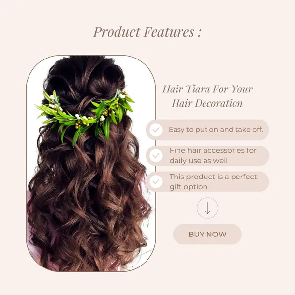 Green_Artificial_Leaves_With_Pearls_Designed_Hair_Vein/Hair_Juda_Pin