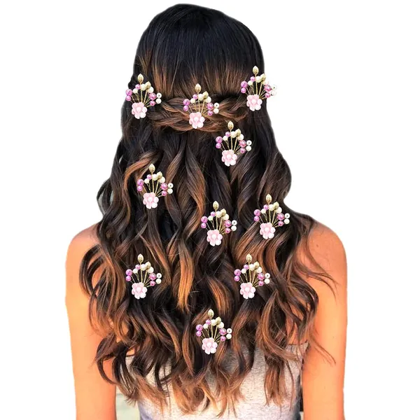 Pack_of_10_Baby_Pink_Artificial_Flower_With_Pearl_Hair_Pin_Decoration_Accessories_Pins