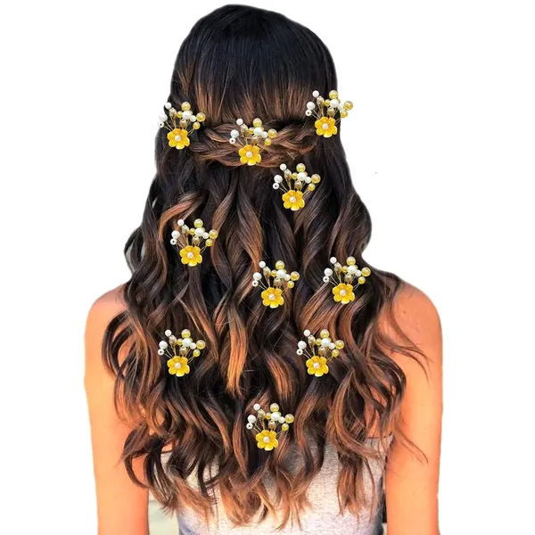 Dark_Yellow_Artificial_Floral_Designed_With_Pearls_Made_Hairpin