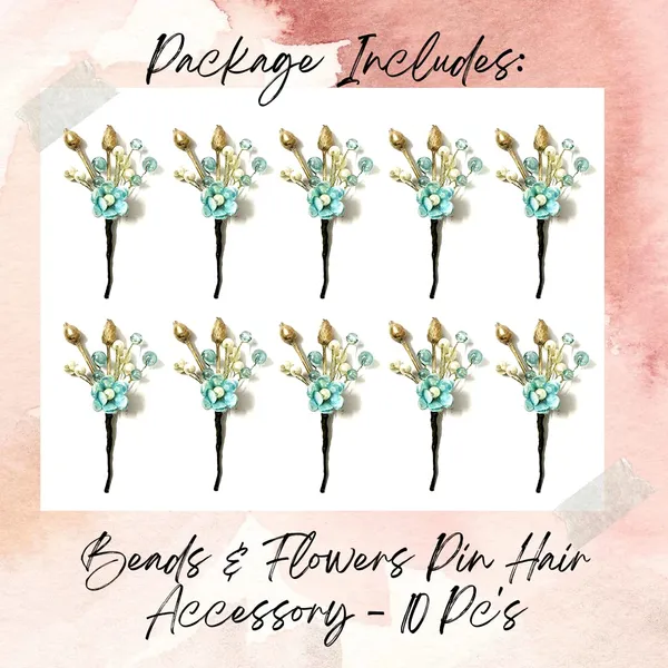 Pack_of_10_Blue_Artificial_Flower_With_Pearl_Hair_Pin_Decoration_Accessories_Pins