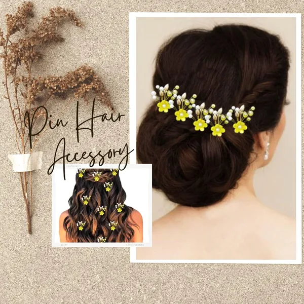 Pack_of_10_Light_Yellow_Artificial_Flower_With_Pearl_Hair_Pin_Decoration_Accessories_Pins