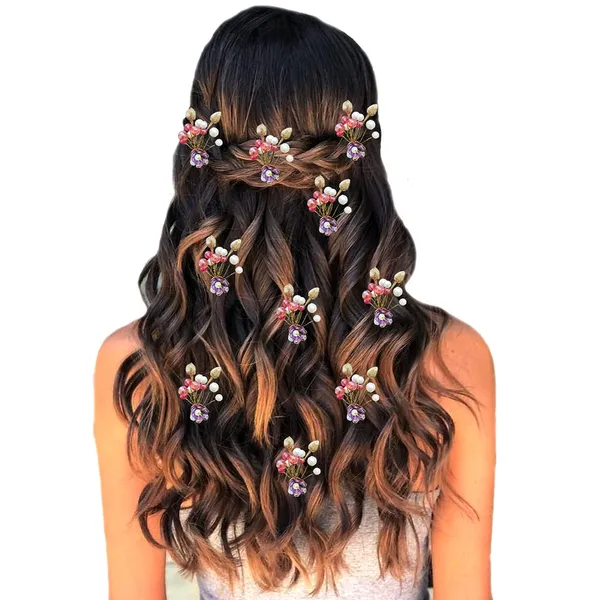 Maroon_Artificial_Floral_Designed_With_Pearls_Made_Hairpin