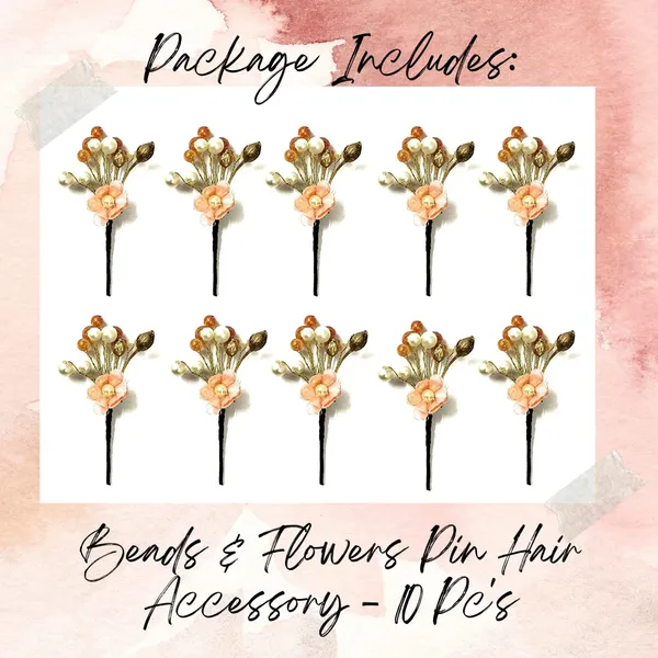 Pack_of_10_Peach_Artificial_Flower_With_Pearl_Hair_Pin_Decoration_Accessories_Pins