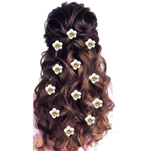 White_Artificial_Flowers_With_Golden_Pearls_Designed_Hairpin