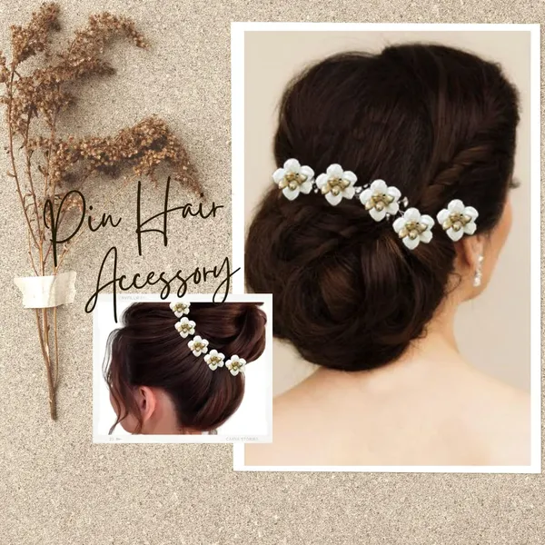 White_Artificial_Flowers_With_Golden_Pearls_Designed_Hairpin
